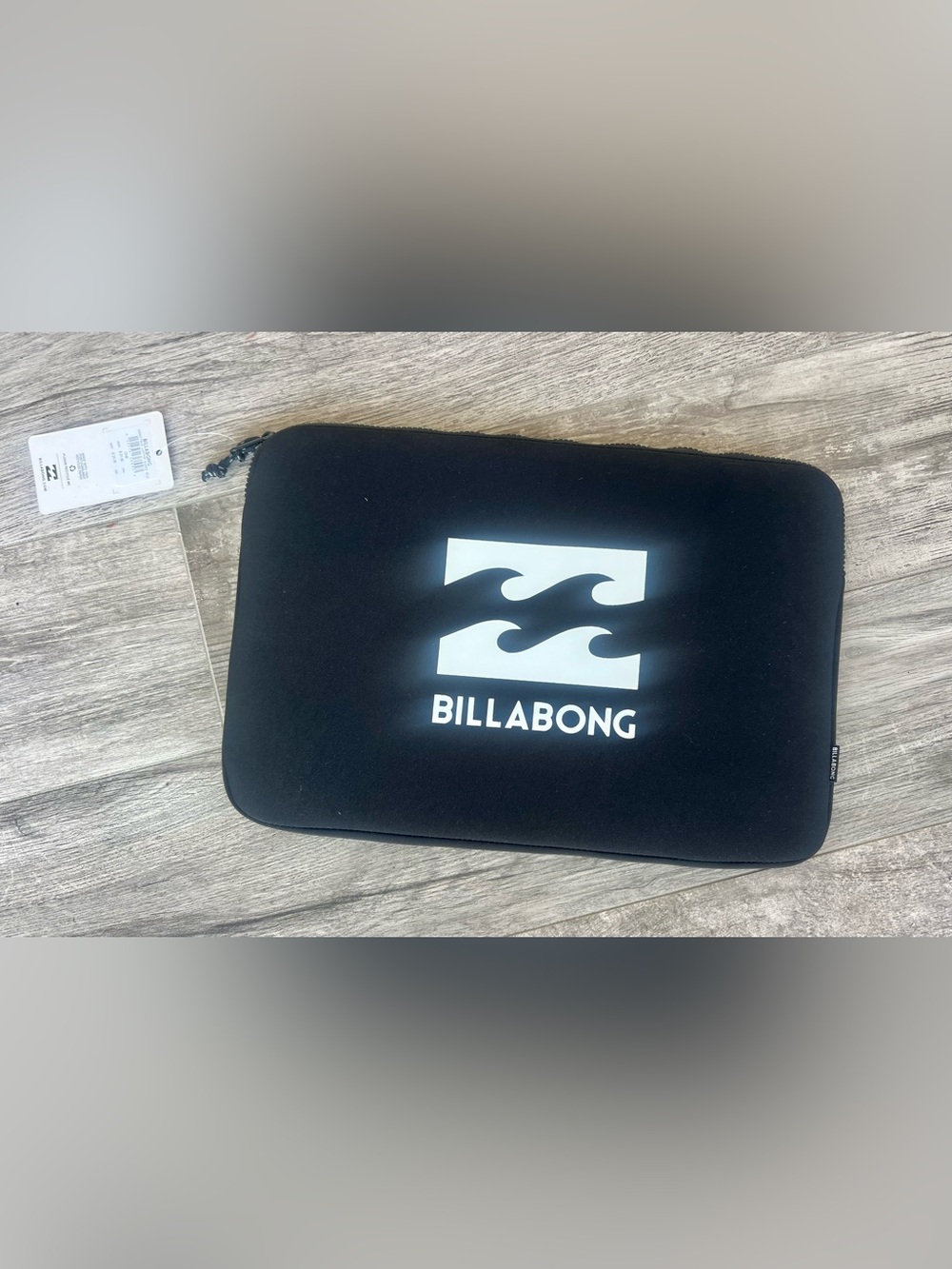 Billabong Black Laptop Sleeve with White Logo